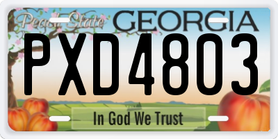 GA license plate PXD4803