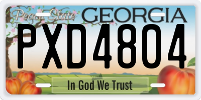 GA license plate PXD4804