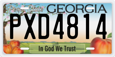GA license plate PXD4814