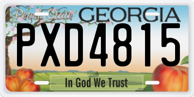 GA license plate PXD4815