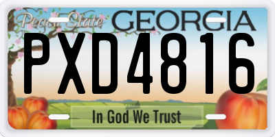 GA license plate PXD4816