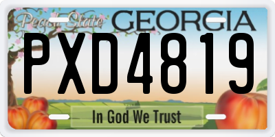 GA license plate PXD4819