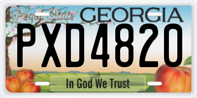 GA license plate PXD4820