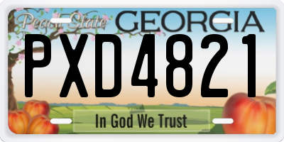 GA license plate PXD4821