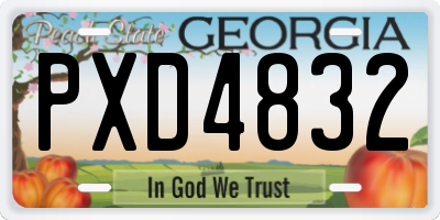 GA license plate PXD4832