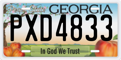 GA license plate PXD4833