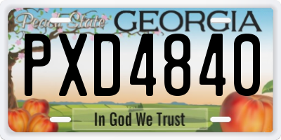 GA license plate PXD4840