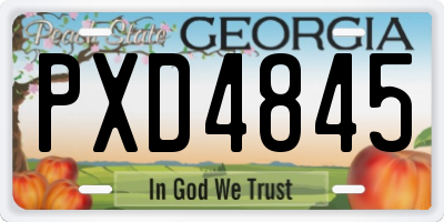 GA license plate PXD4845
