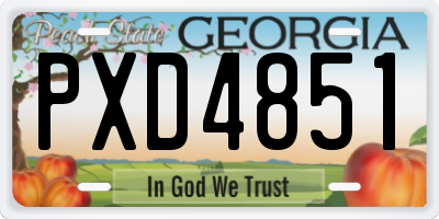 GA license plate PXD4851