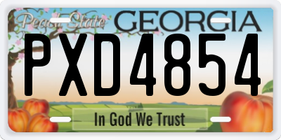 GA license plate PXD4854