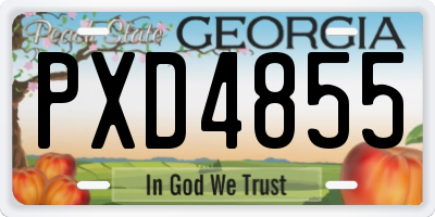 GA license plate PXD4855