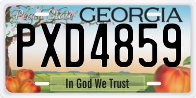 GA license plate PXD4859