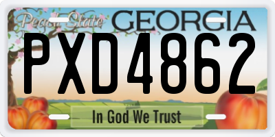 GA license plate PXD4862