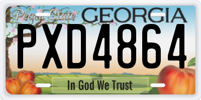 GA license plate PXD4864