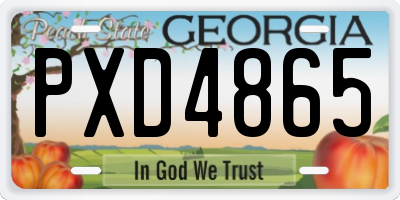 GA license plate PXD4865