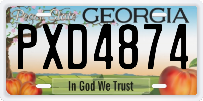 GA license plate PXD4874