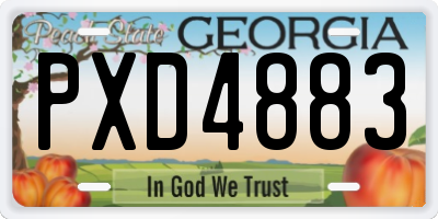 GA license plate PXD4883