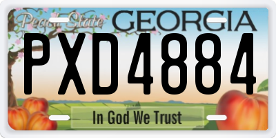 GA license plate PXD4884