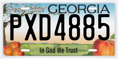 GA license plate PXD4885