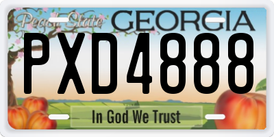 GA license plate PXD4888