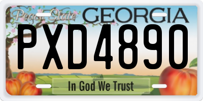 GA license plate PXD4890
