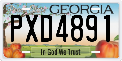 GA license plate PXD4891