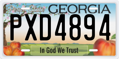 GA license plate PXD4894