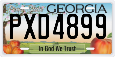 GA license plate PXD4899