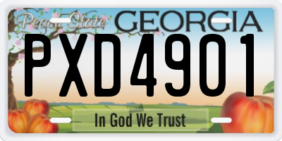 GA license plate PXD4901