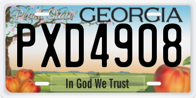 GA license plate PXD4908