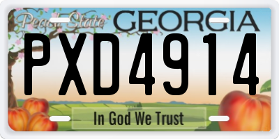 GA license plate PXD4914
