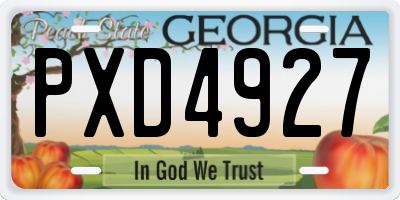 GA license plate PXD4927