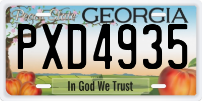 GA license plate PXD4935