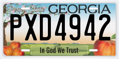 GA license plate PXD4942