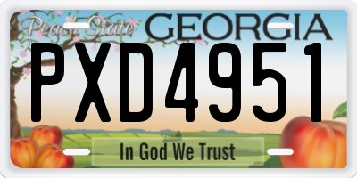 GA license plate PXD4951
