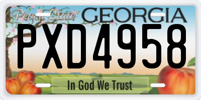 GA license plate PXD4958