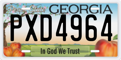 GA license plate PXD4964