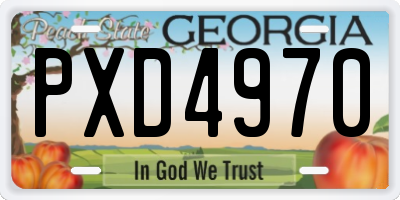 GA license plate PXD4970