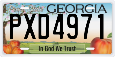 GA license plate PXD4971