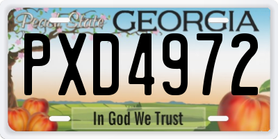 GA license plate PXD4972