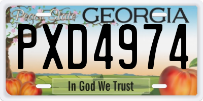 GA license plate PXD4974