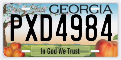 GA license plate PXD4984