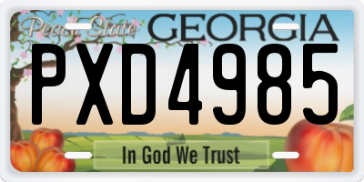 GA license plate PXD4985