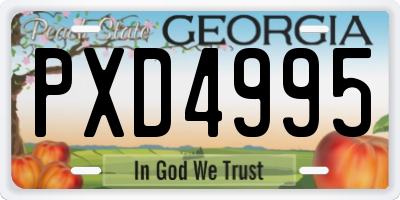 GA license plate PXD4995