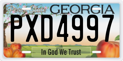 GA license plate PXD4997