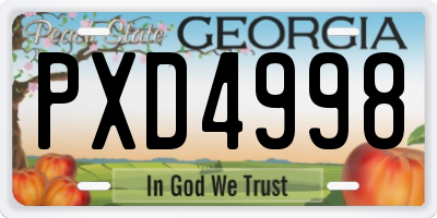 GA license plate PXD4998