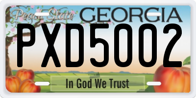 GA license plate PXD5002