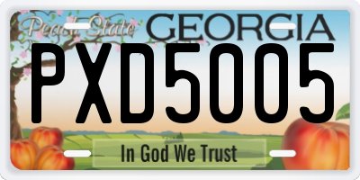 GA license plate PXD5005