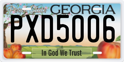 GA license plate PXD5006