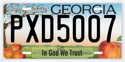 GA license plate PXD5007